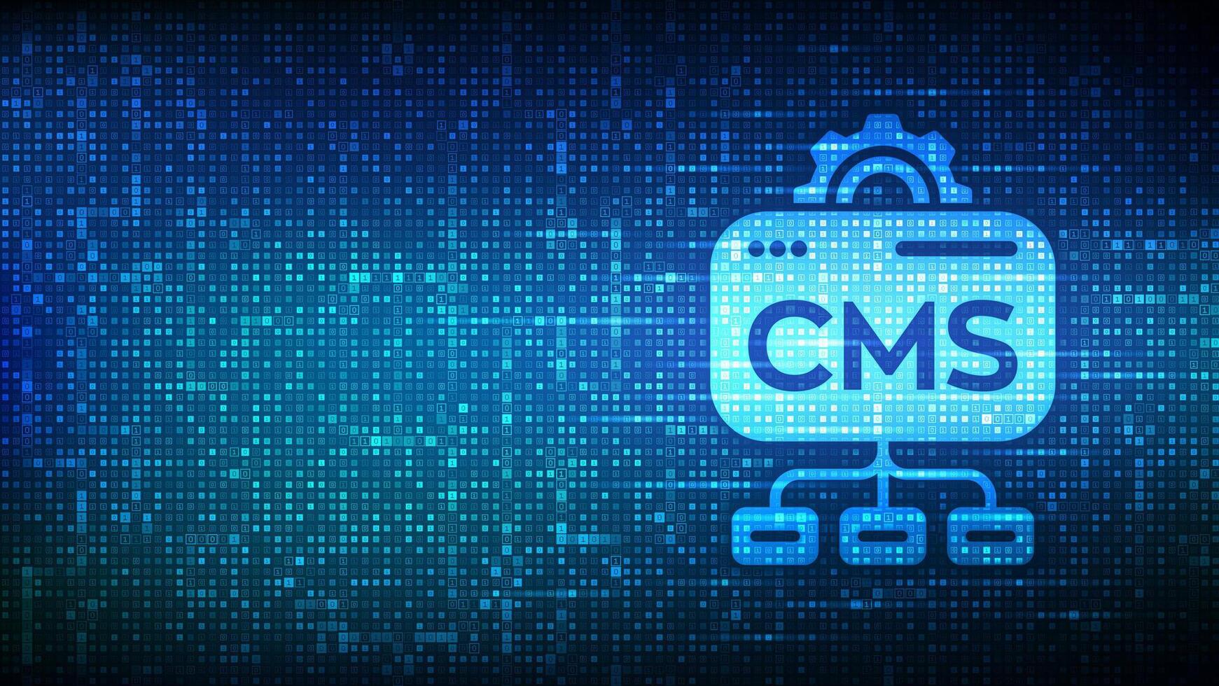 CMS icon on a digital background vector