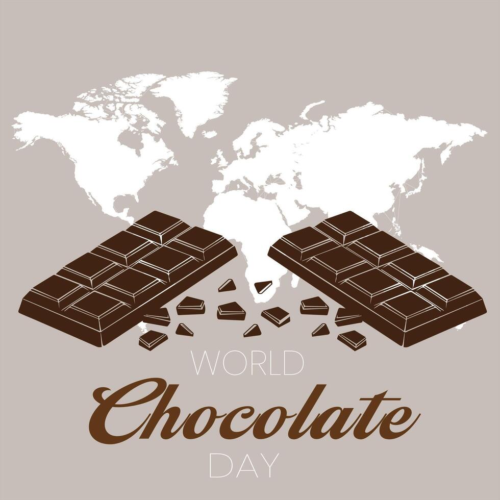 World Chocolate Day Celebration Card Design vector
