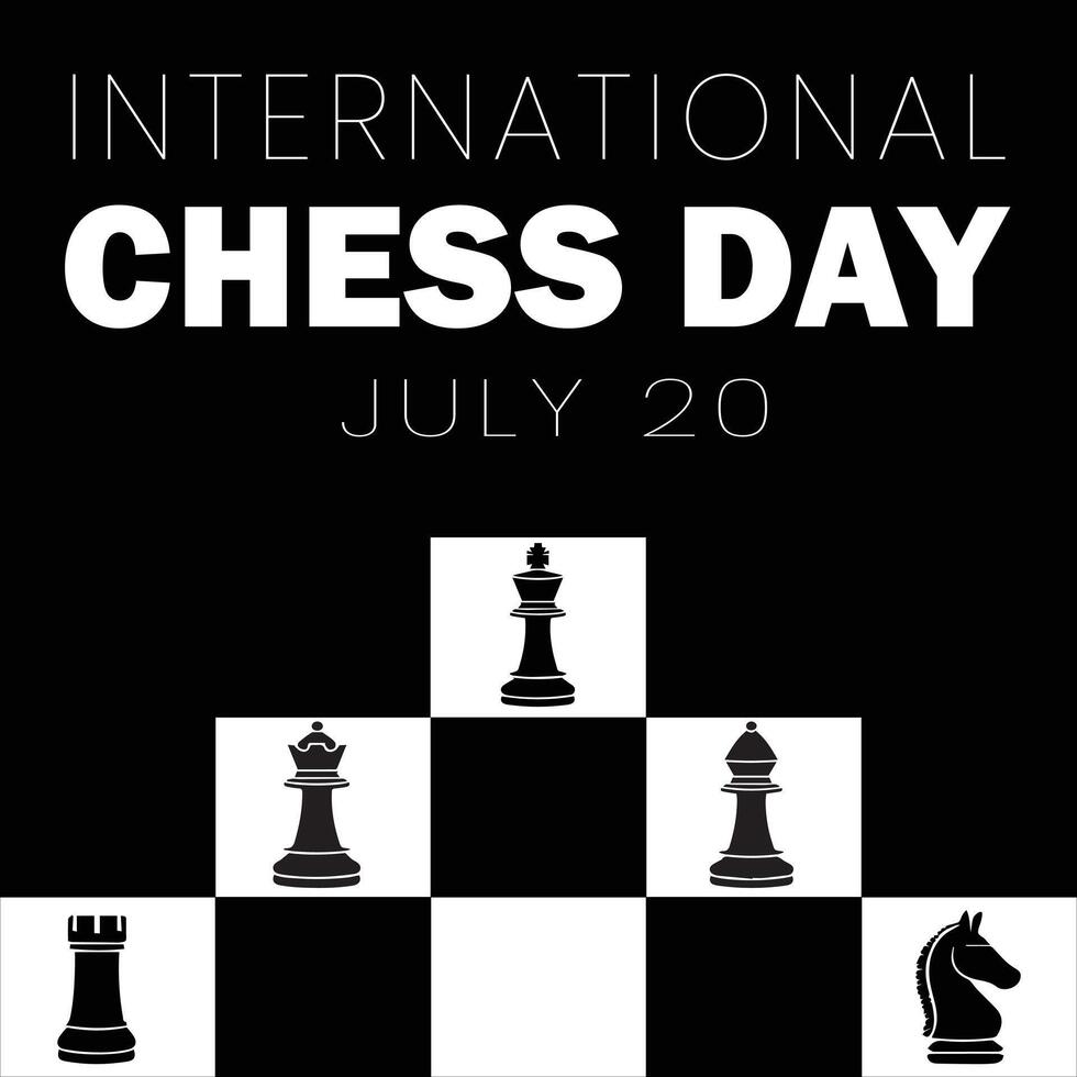 International chess day celebration social media poster or banner illustration design vector