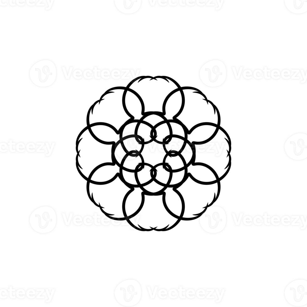 a black and white flower icon on a transparent background png