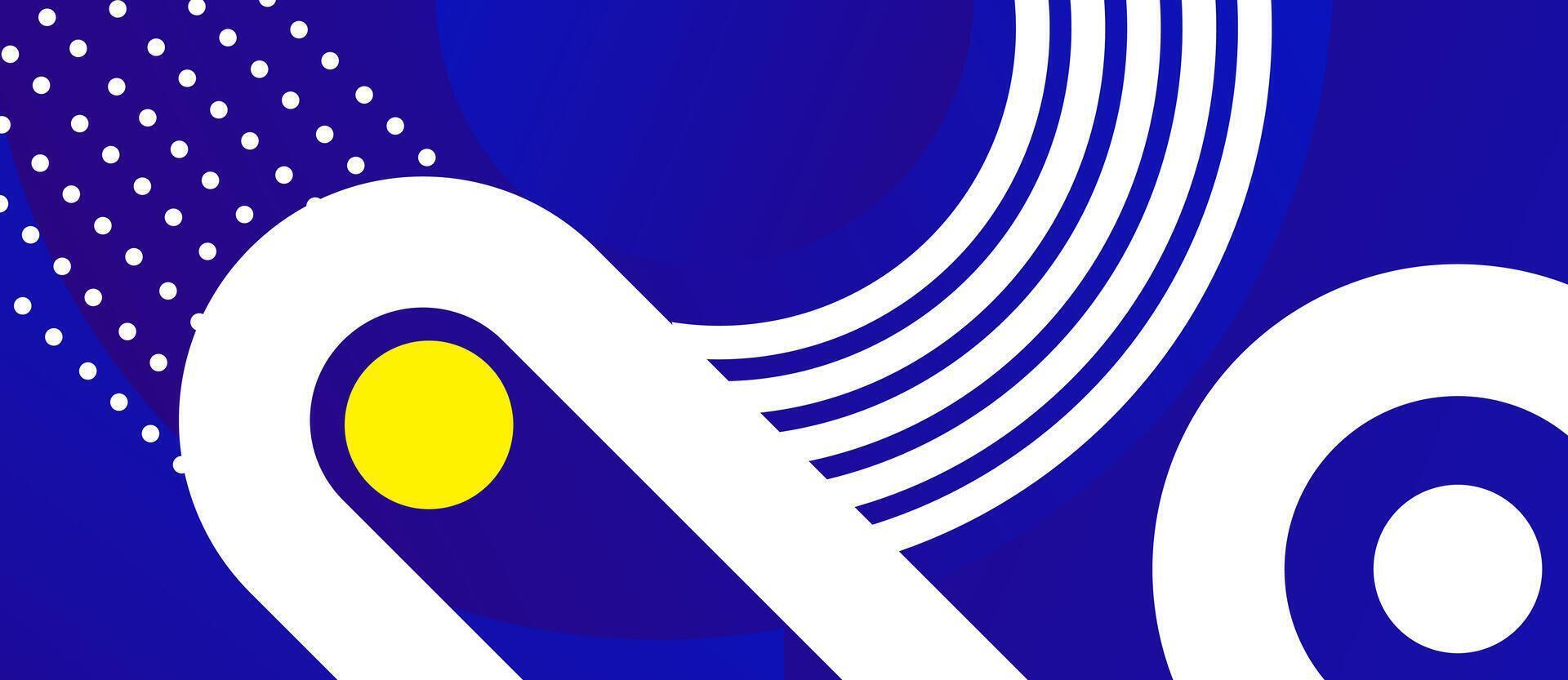 Blue white yellow background with geometric shape abstract composition. illustration design vector
