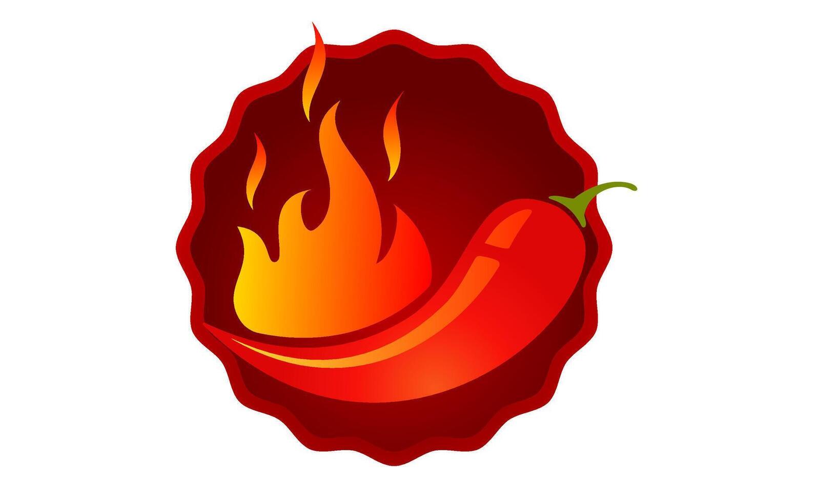 Hot red chilli pepper with fire. Emblem jalapeno or chilli pepper. vector
