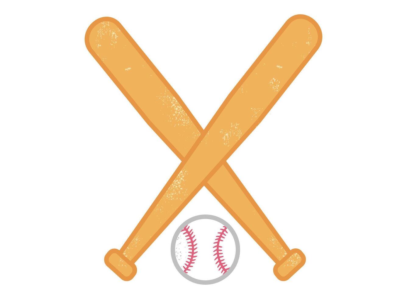 Sport icon for baseball with bat and ball. Vintage emblem for baseball vector