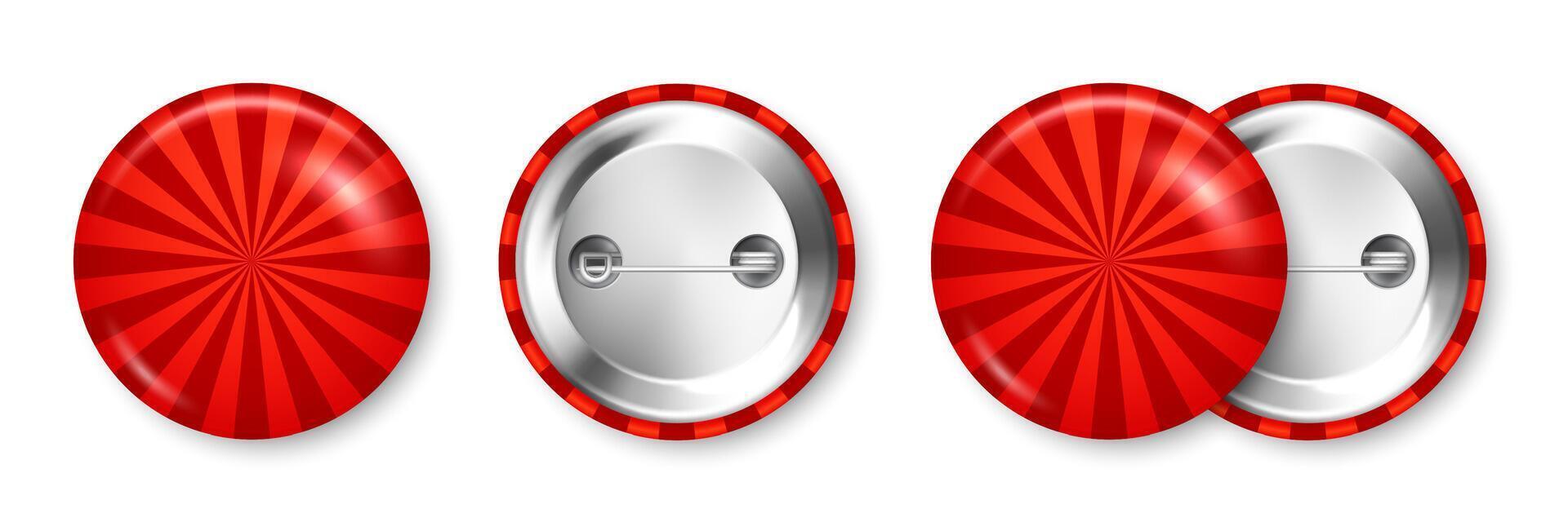 Red buttons with silver backs vector