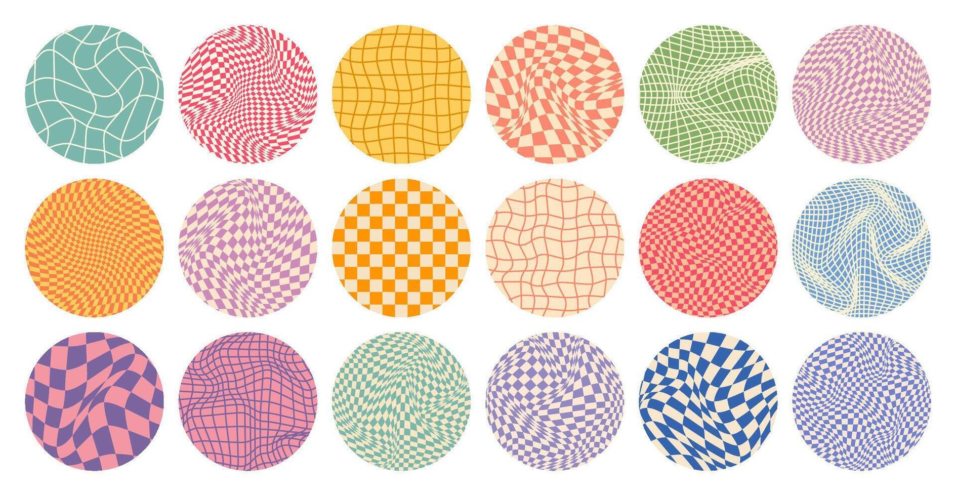 Colorful geometric circular patterns collection vector