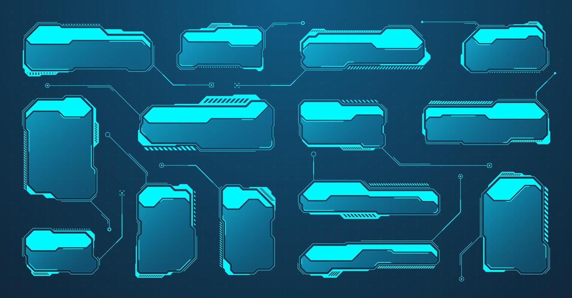Futuristic UI design elements in blue vector