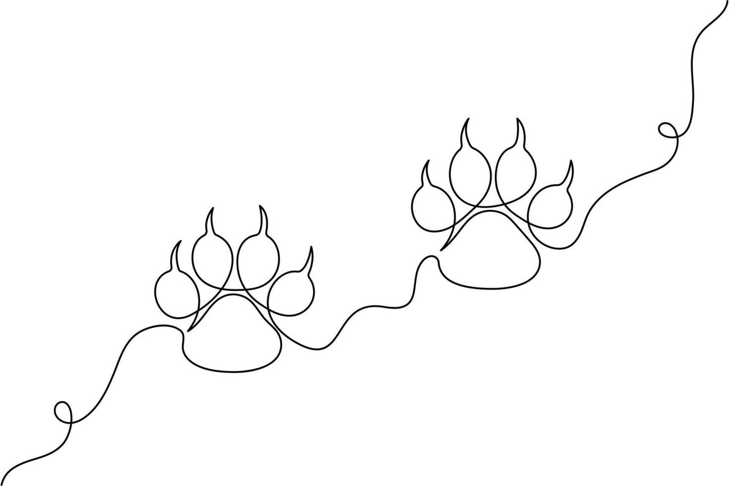 A line drawing of a dog's paw vector