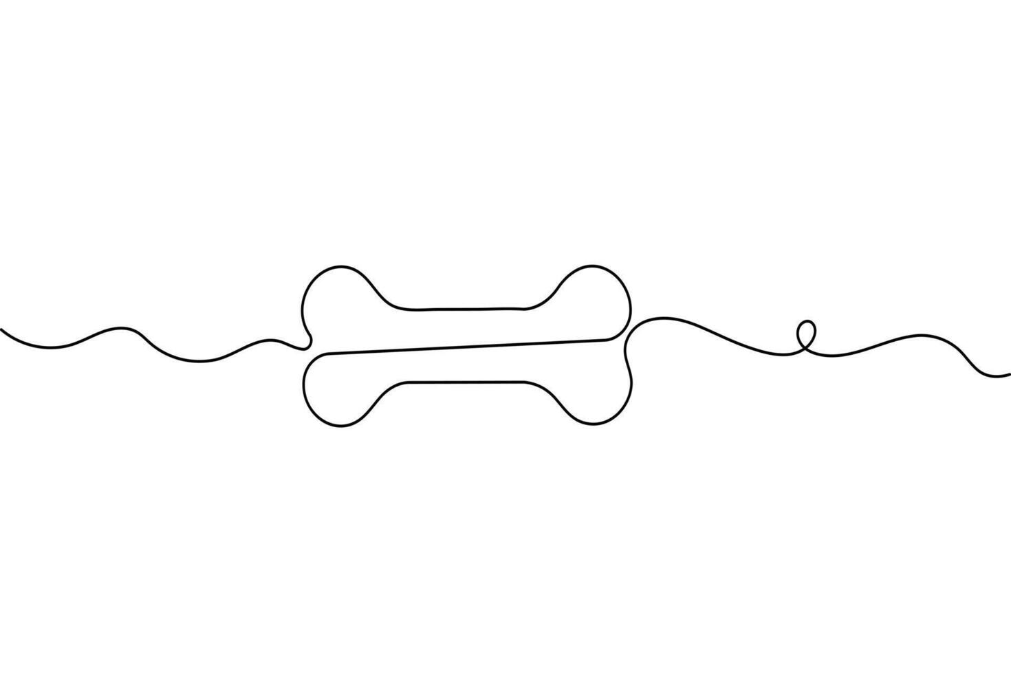 A line drawing of a bone with a line going through it vector