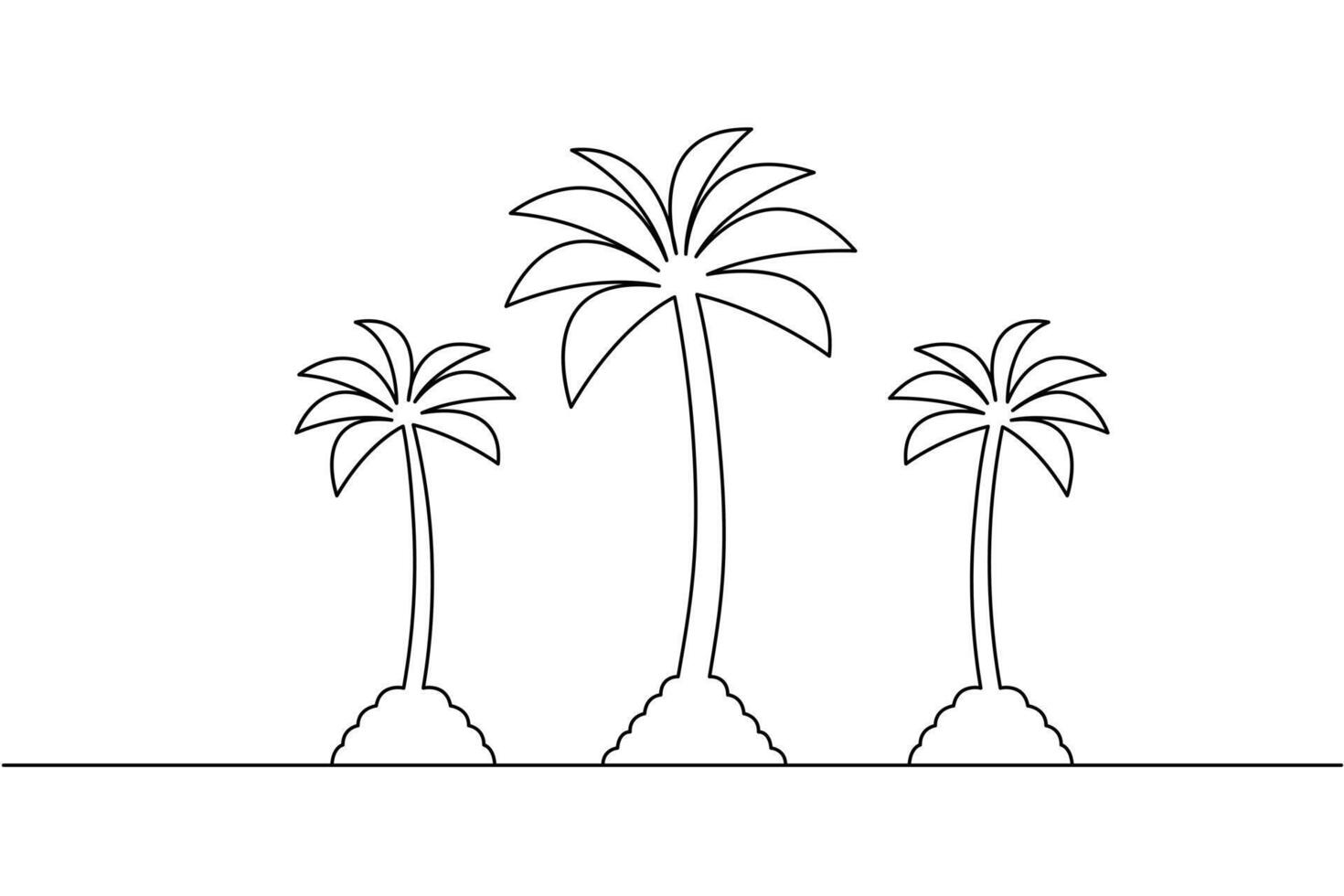 Palm trees coloring pages vector