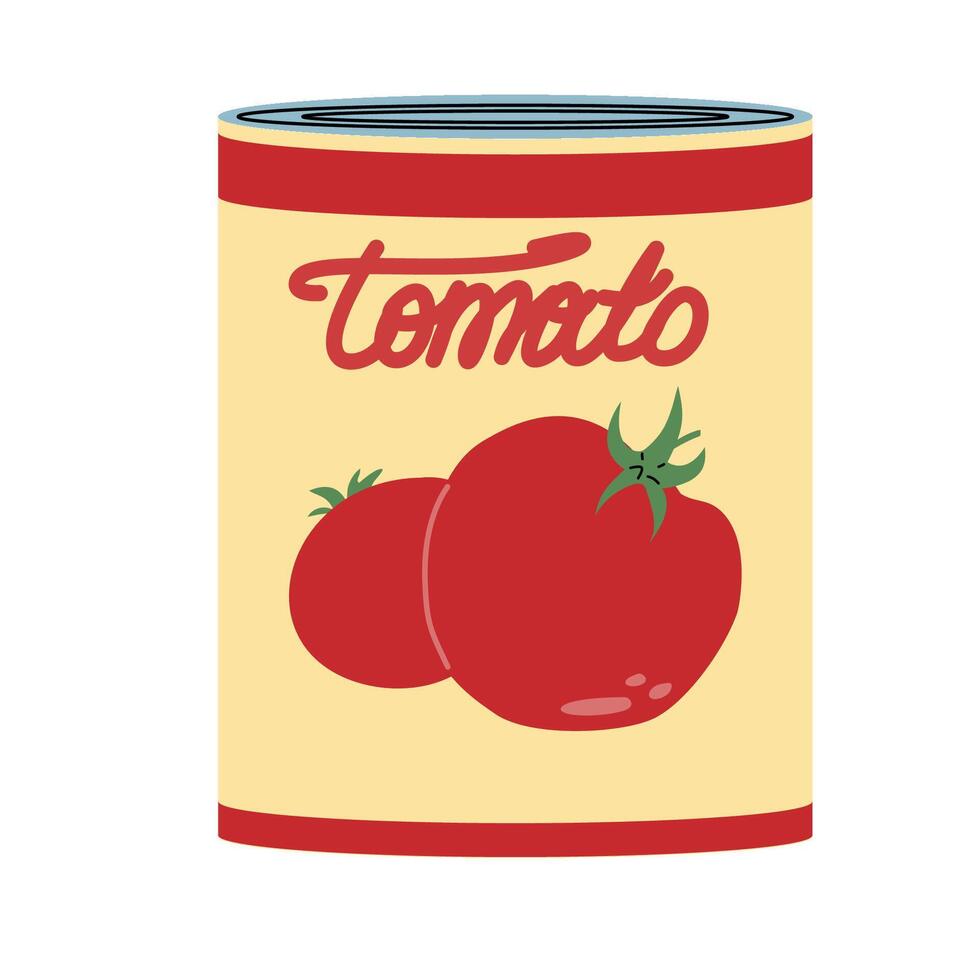 Tinned tomato. Can of Tomatoes Icon. vector