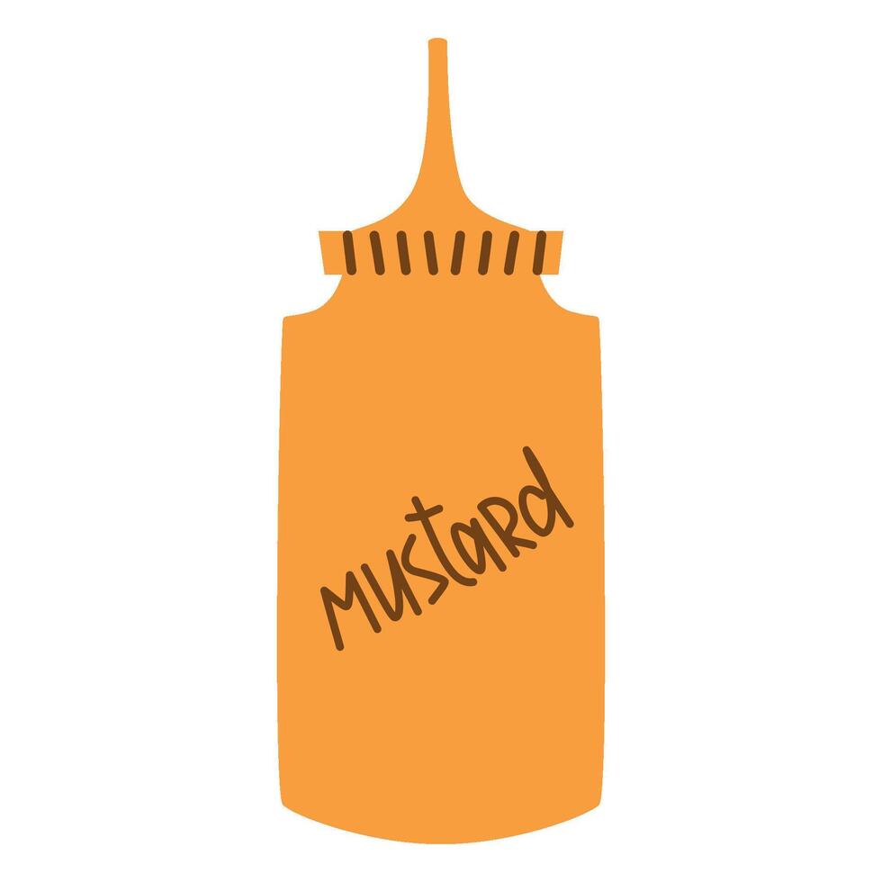 Illustration of mustard sauce bottle. vector