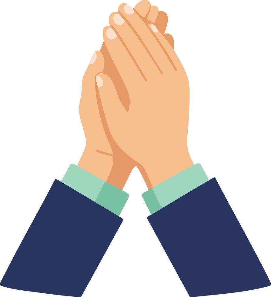 Hands Clapping Gesture in Business Attire for Applause and Appreciation Concept Illustration vector
