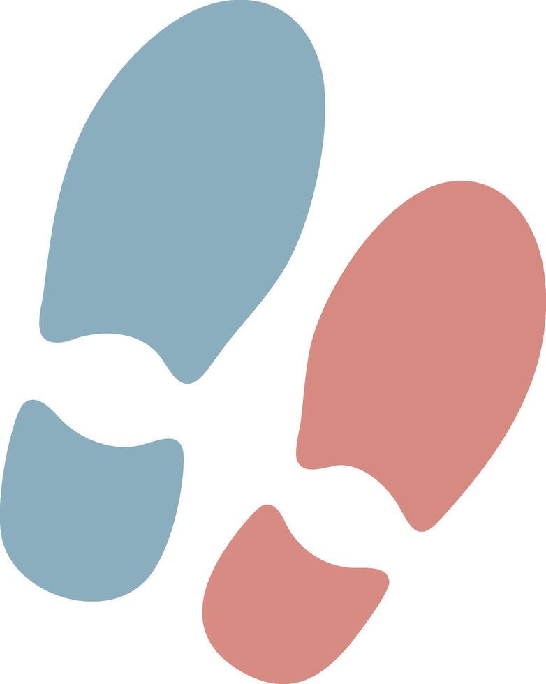 Footprint Icons with Blue and Red Steps Design for Walking and Directional Symbolism vector