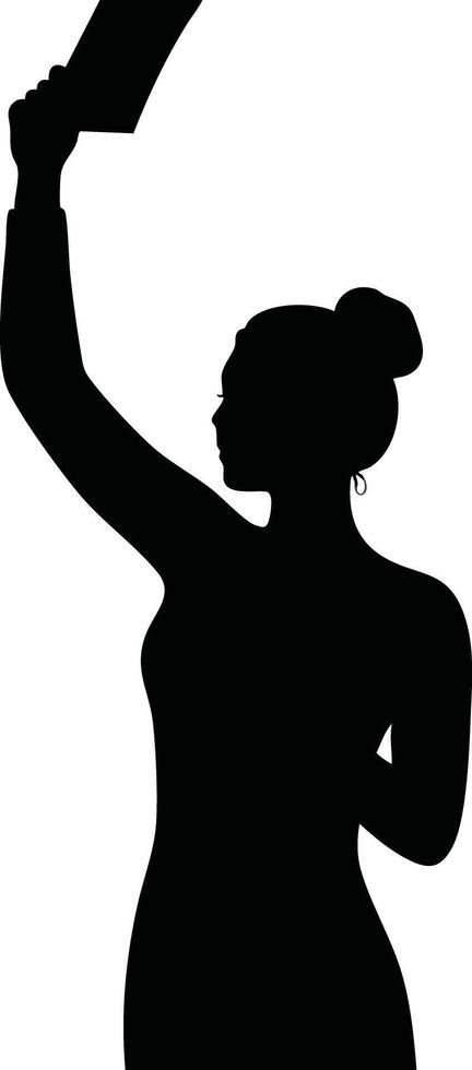 Woman silhouette holding sign protest activism demonstration image illustration vector