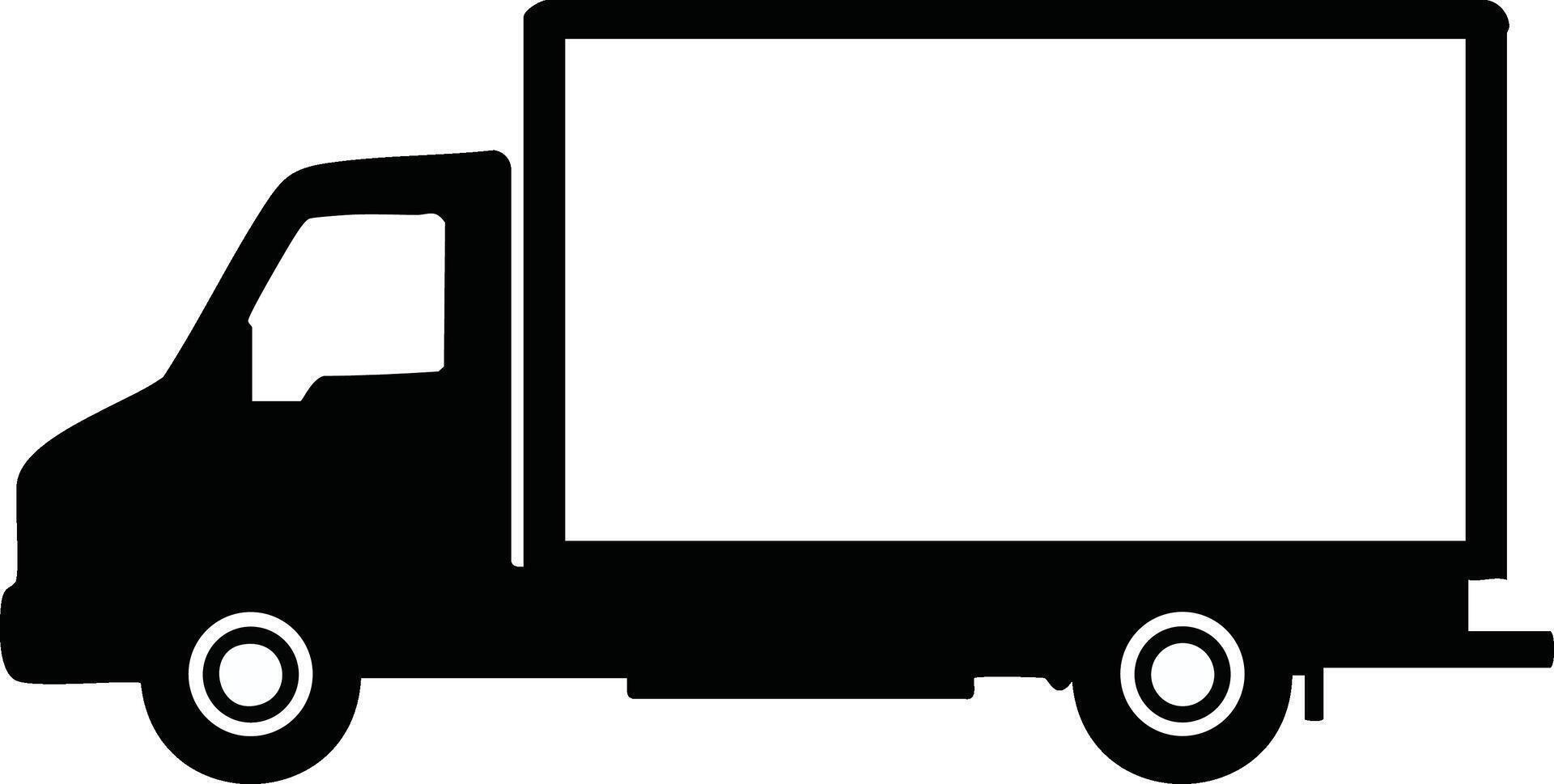 Delivery truck silhouette icon for transportation and logistics design projects vector