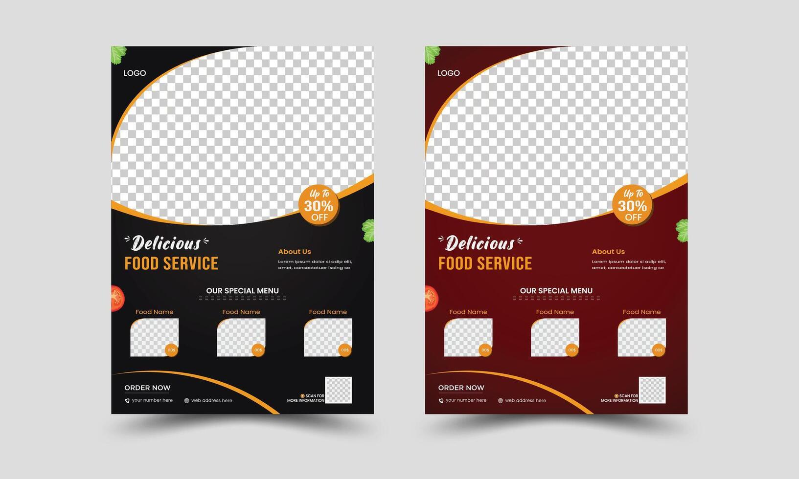 Food flyer design template, restaurant food menu design, fast food flyer design template vector