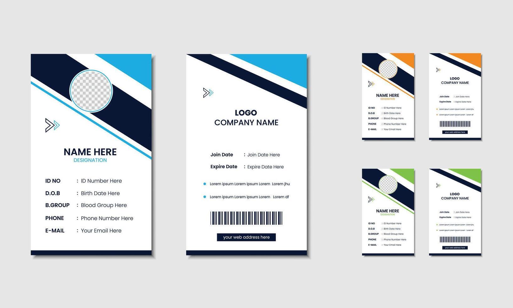 Modern Identity card design template, employee id card template, office id card vector
