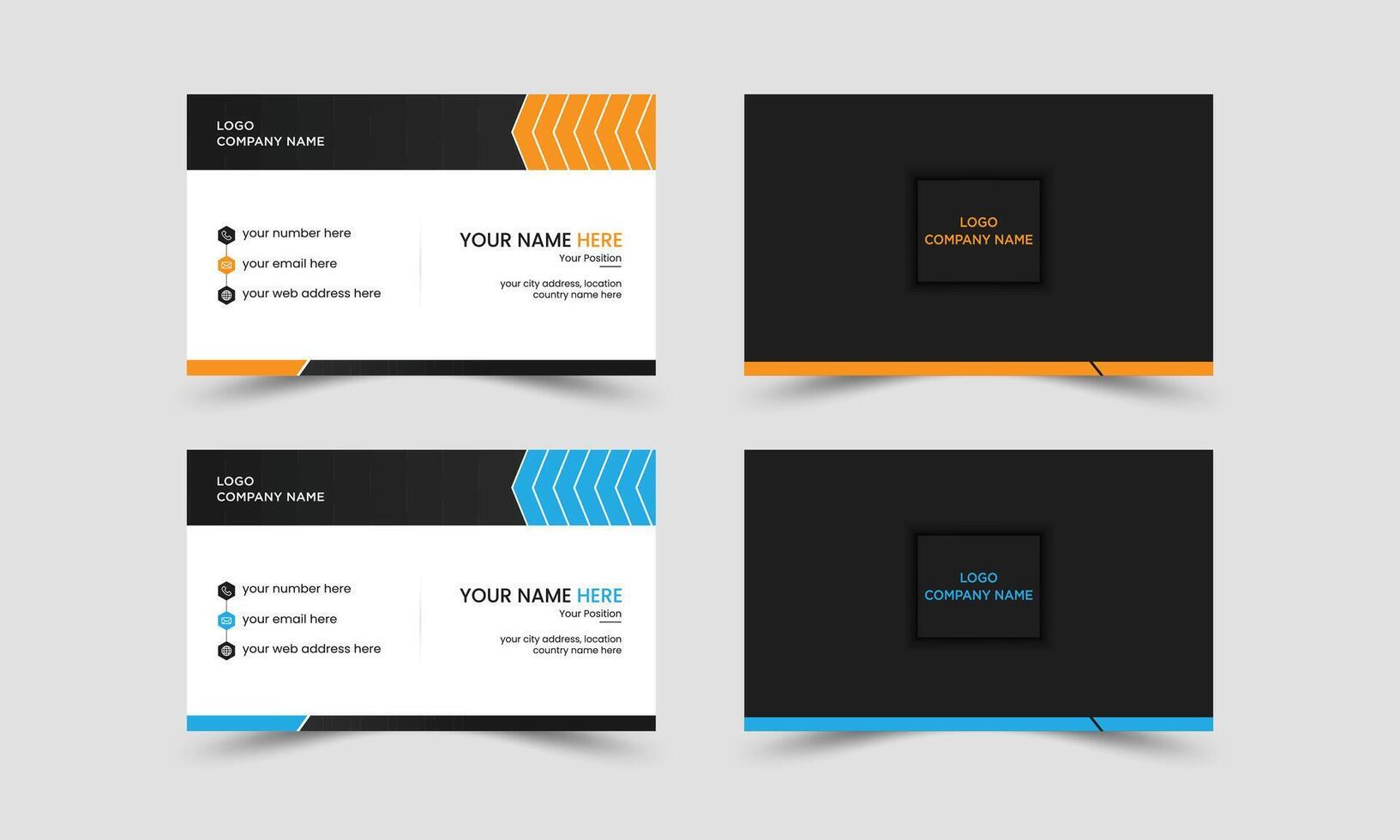 Creative modern business card design template, visiting card layout vector