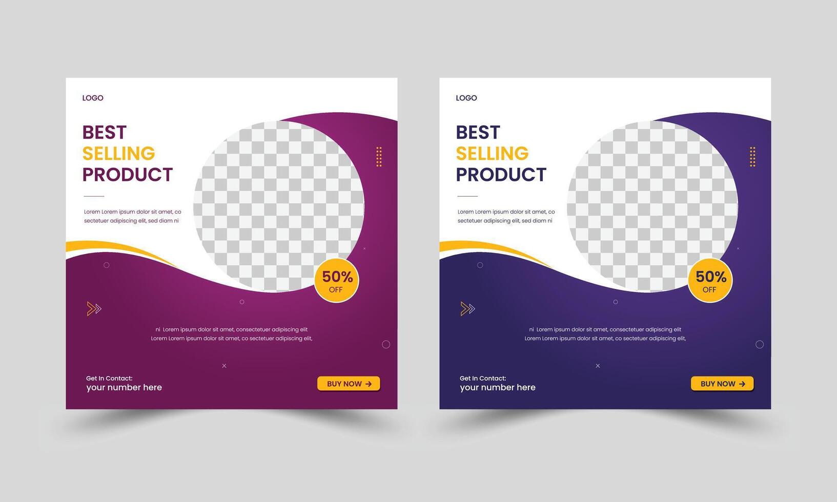 Product marketing social media post template design, social media web ads template design vector