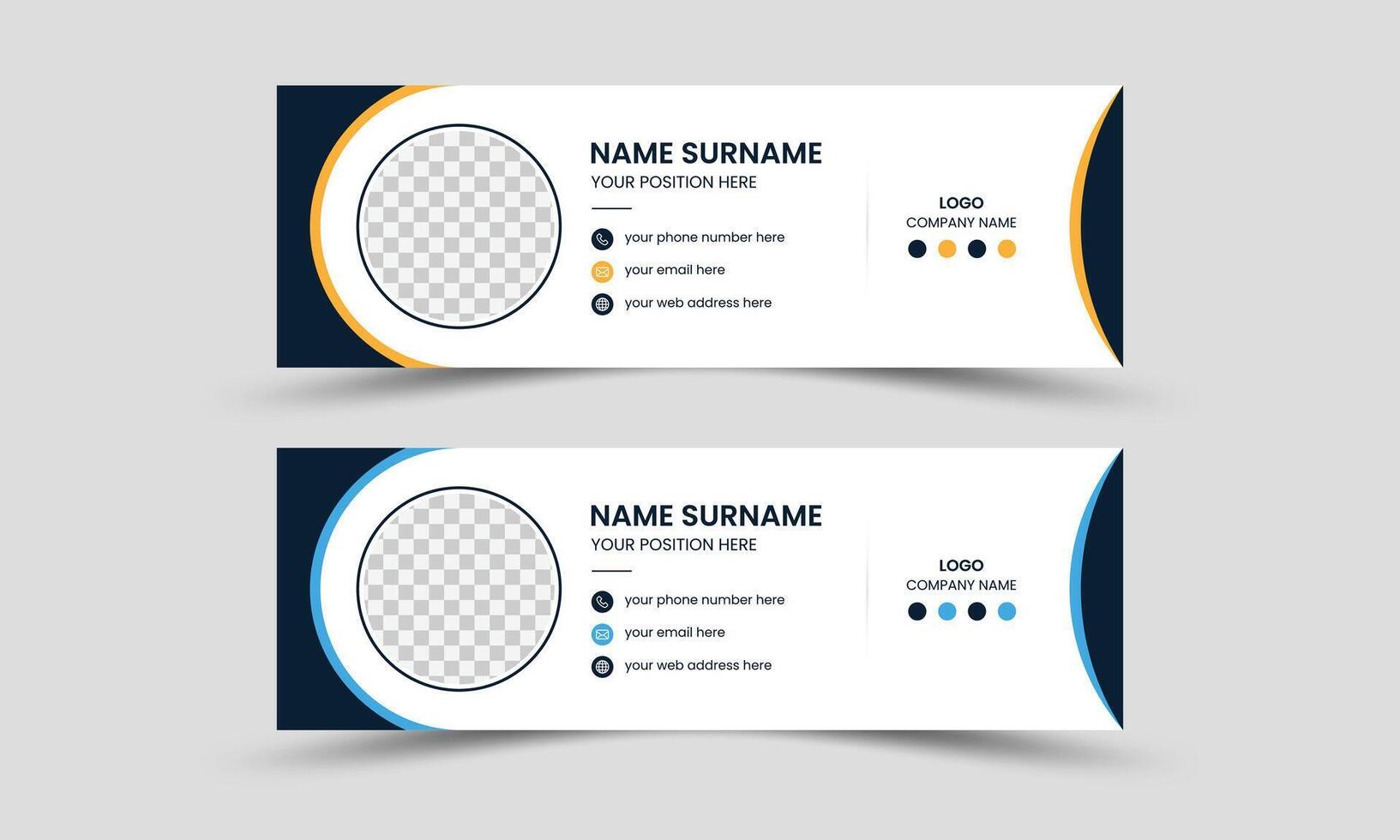 Creative modern email signature template design, corporate business email signature design vector