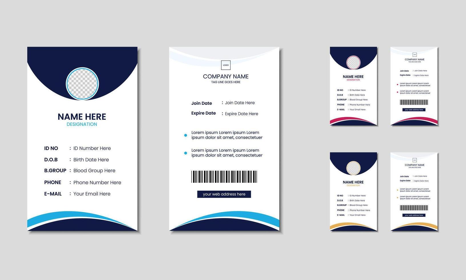 Creative modern identity card design template vector