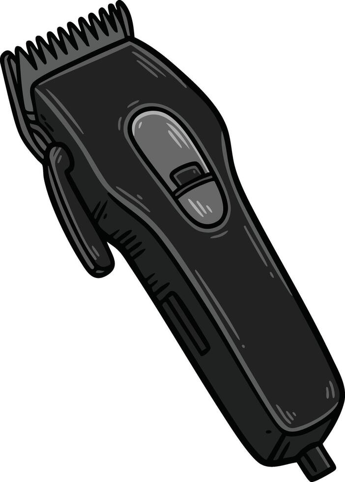 Electric hair clipper with black body and adjustable blade for grooming and styling hair at home or professional use vector