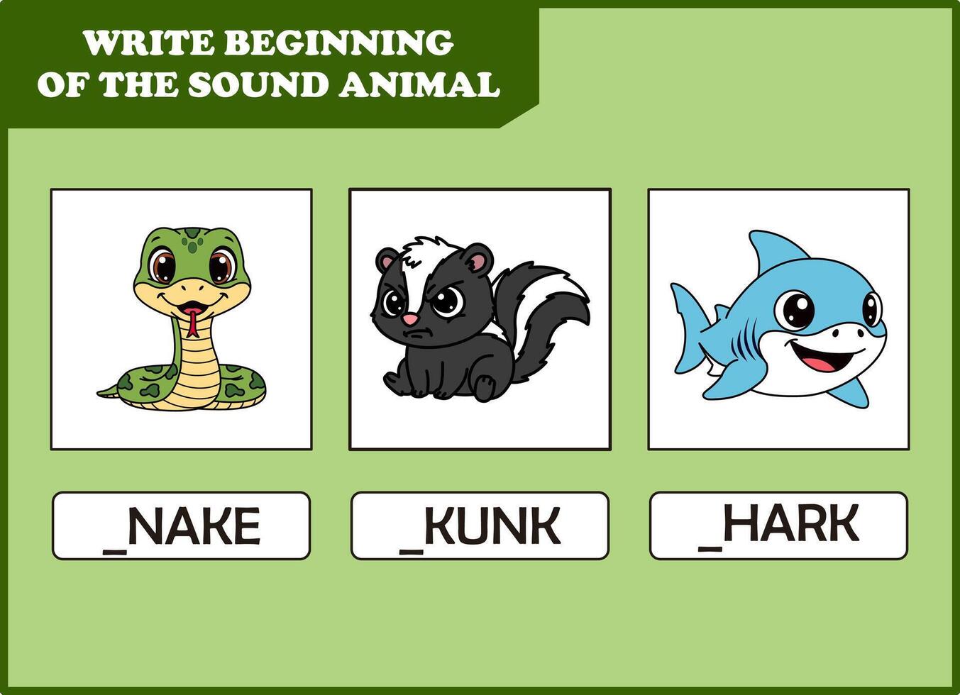 Animals and sound name game vector