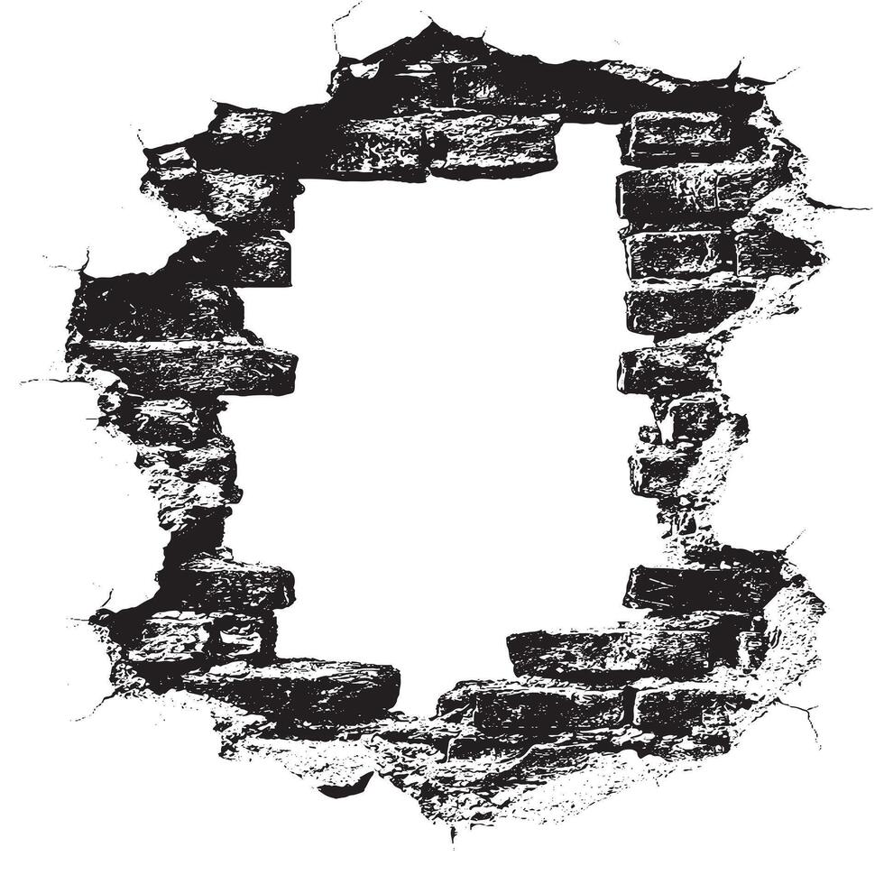 Grungy rough weathered distressed wall overlay black and white texture vector