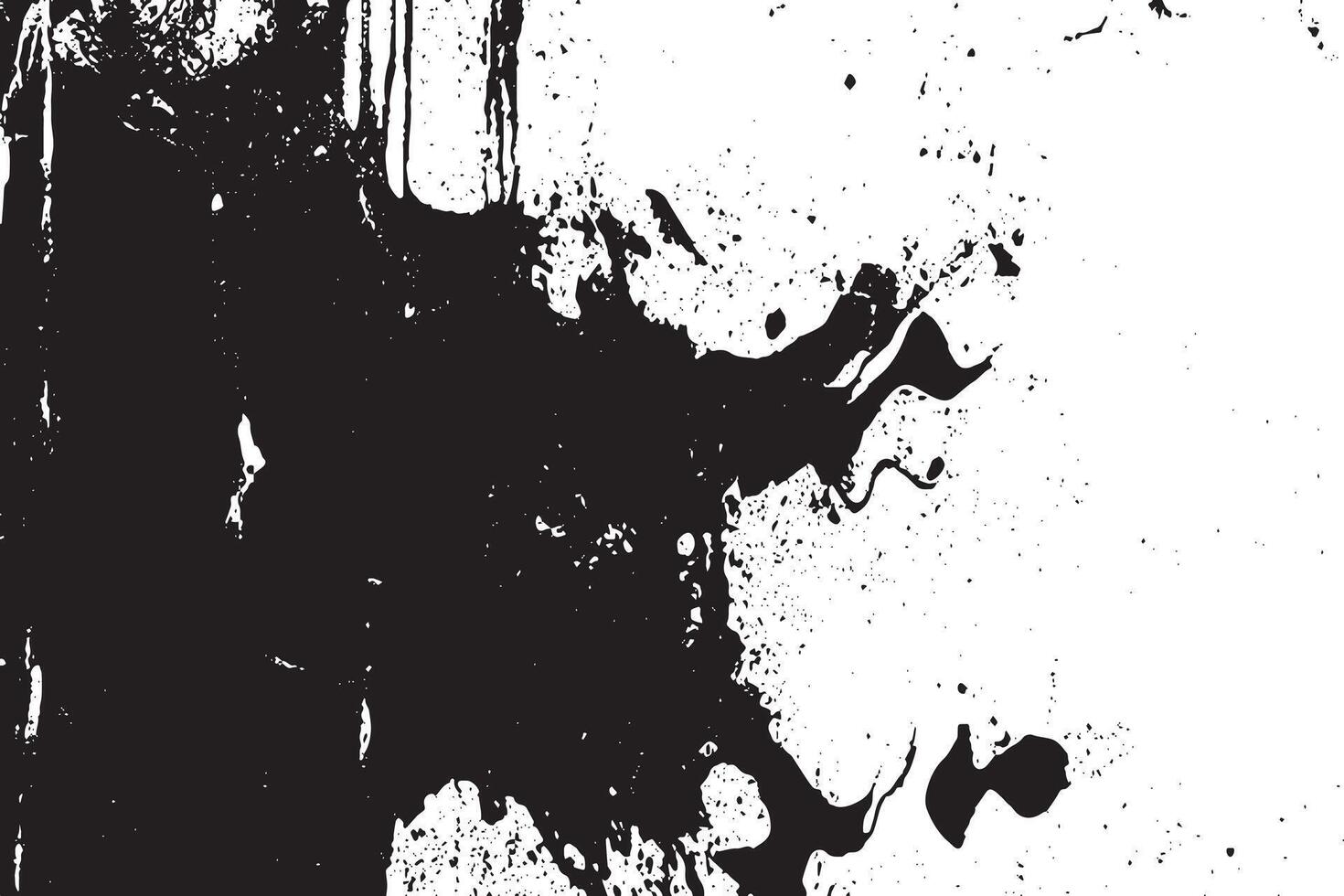 Grunge Ink Blot with Drips and Splatter . Abstract Black Texture vector