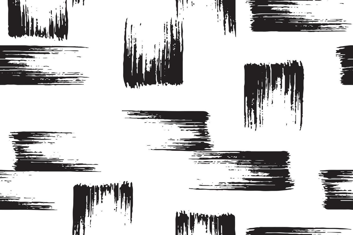 Seamless pattern with dark hand drawn scribble smear on white background Abstract grunge vector