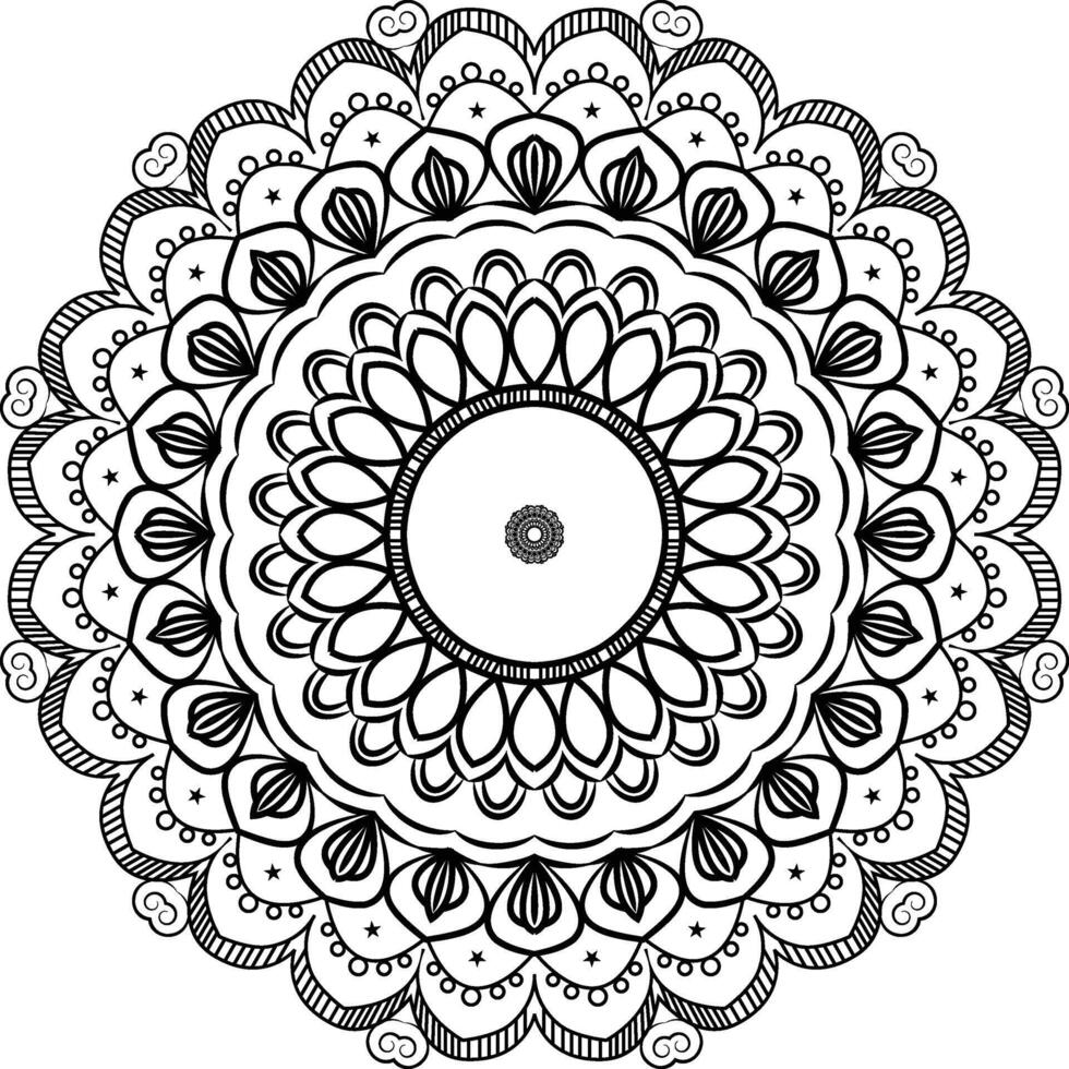 Hand-Drawn Decorative Mandala in Boho Style vector