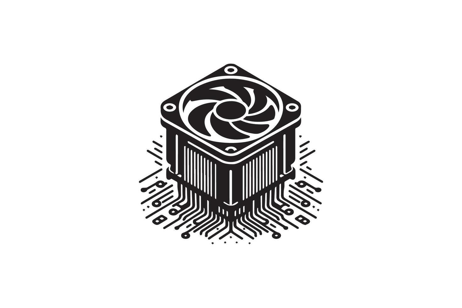 Cpu logo design vector