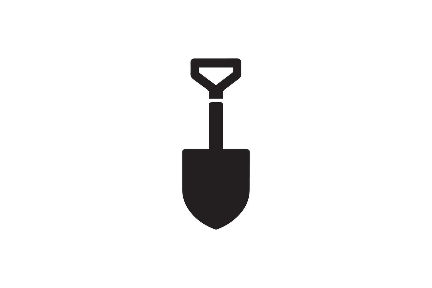 A black and white image of a shovel on a white background vector