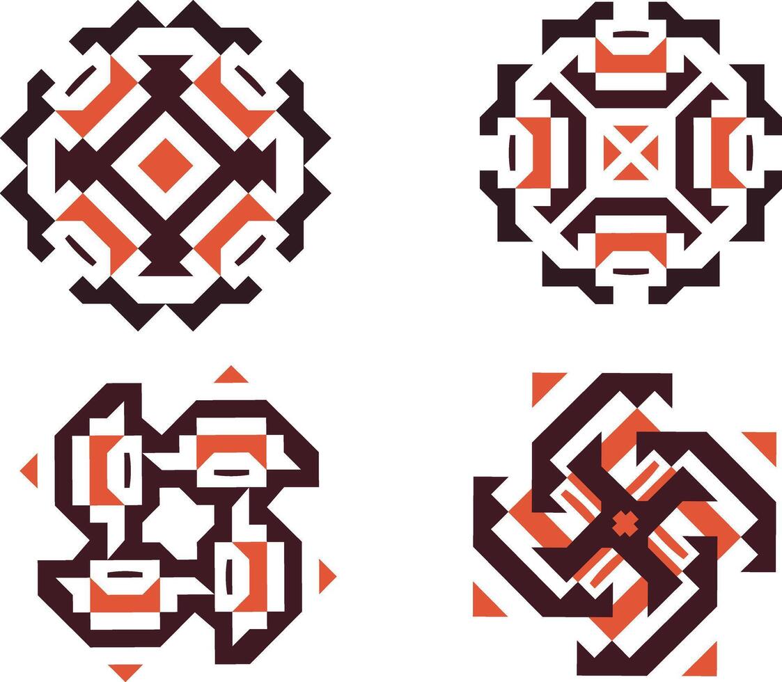 Circular Tribal Mandala Design Collection vector