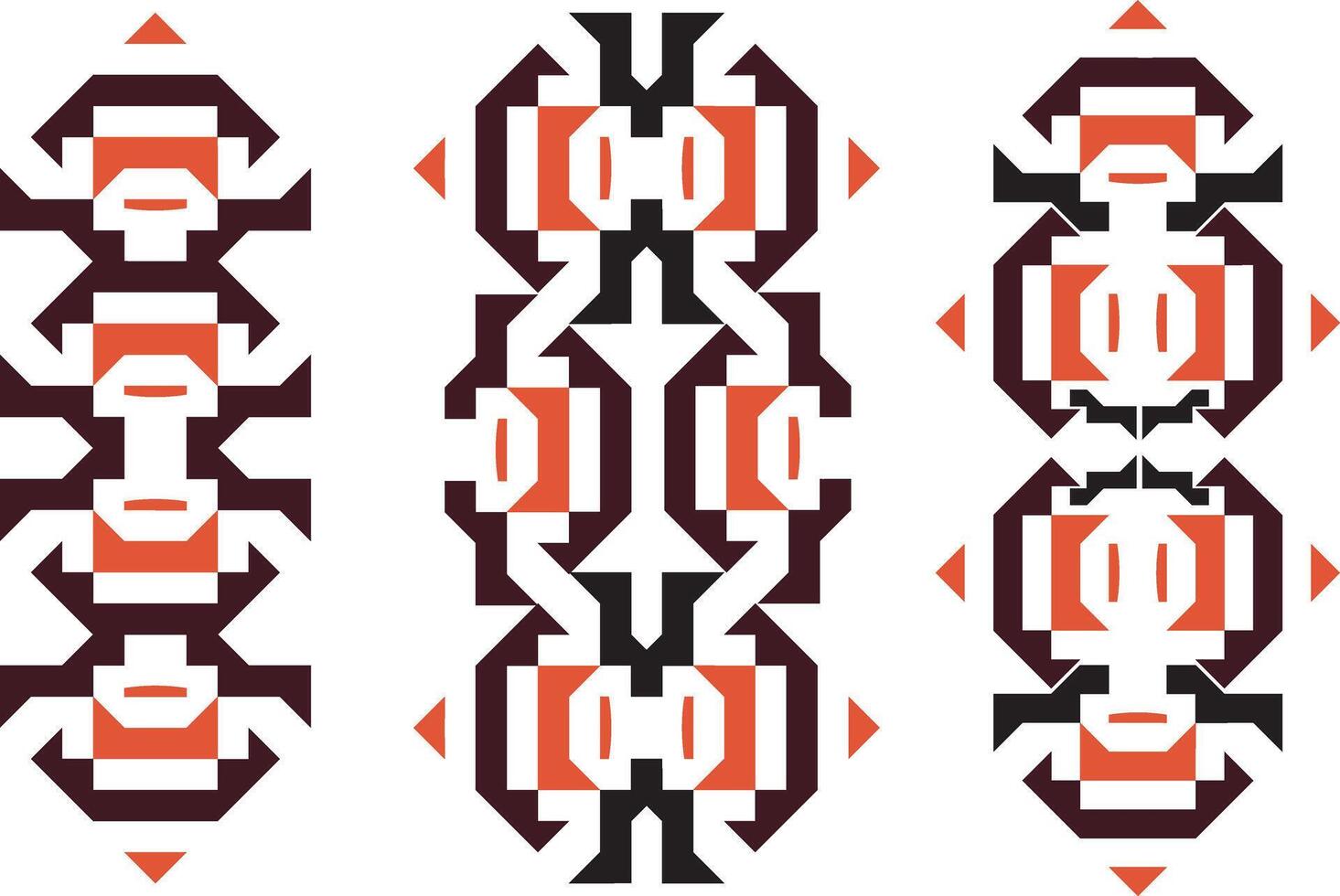 Vertical Ethnic Motif Strip set vector