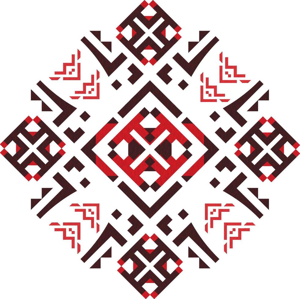 Geometric Tribal Pattern in Symmetrical Composition vector