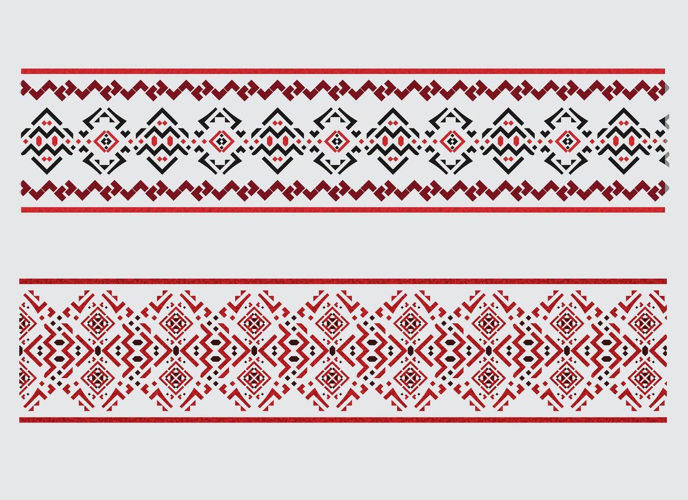 Tribal Geometric Border Design with Motifs Texture vector
