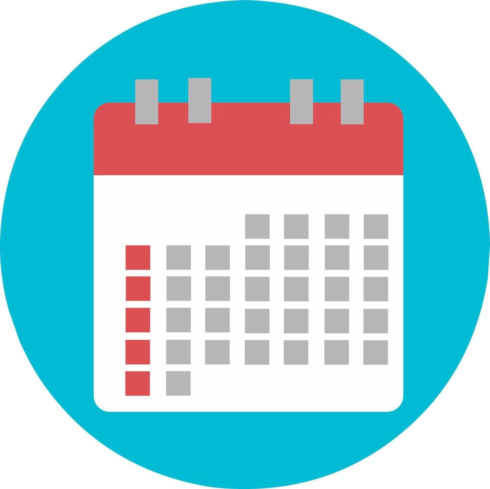 Calendar agenda timetable icon in flat color style. Perfect to show your schedule. vector