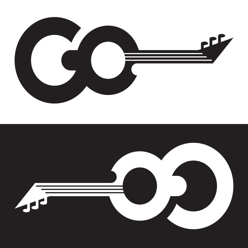 Guitar silhouette logo design free for online download. vector