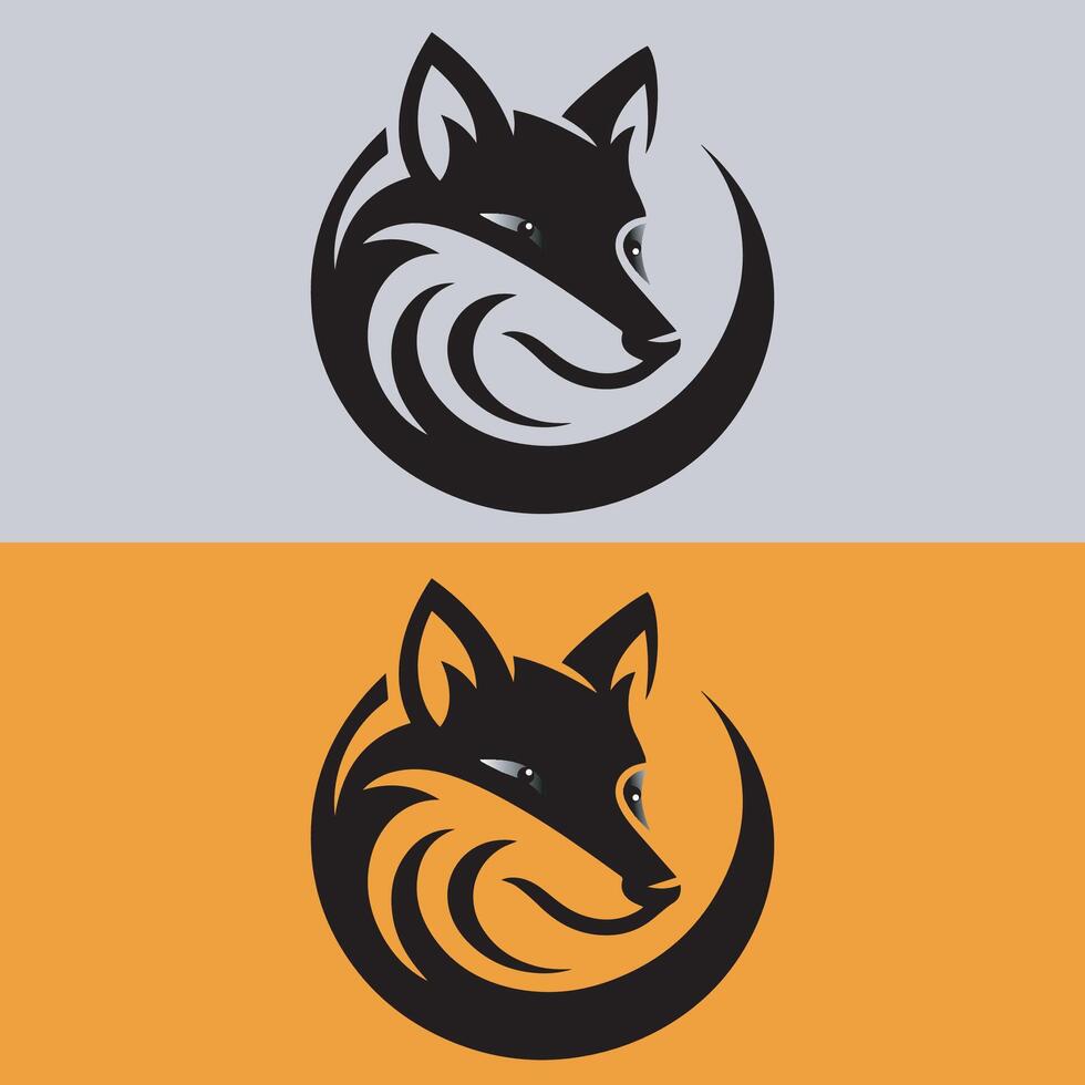 Fox silhouette logo design free download. vector