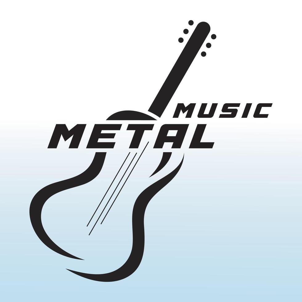 Heavy Metal Guitar Music Logo Design Free For Download. vector