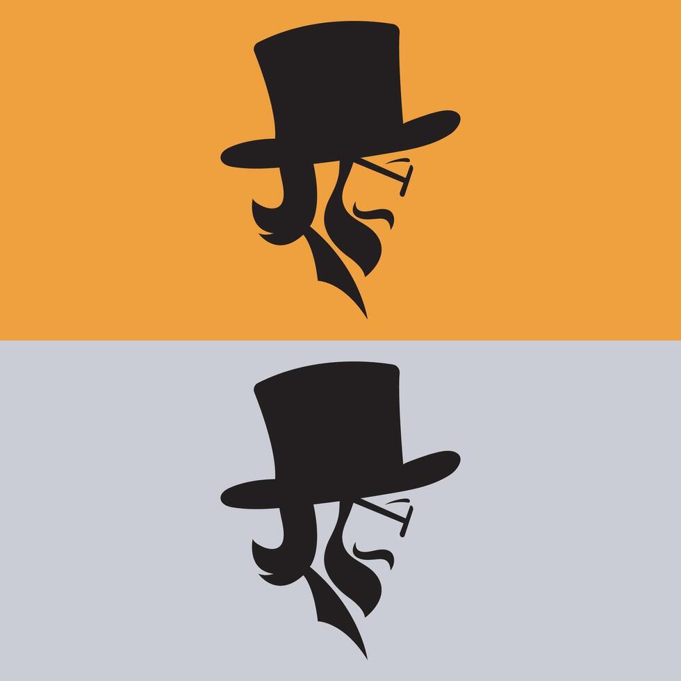 Magician silhouette logo design. vector