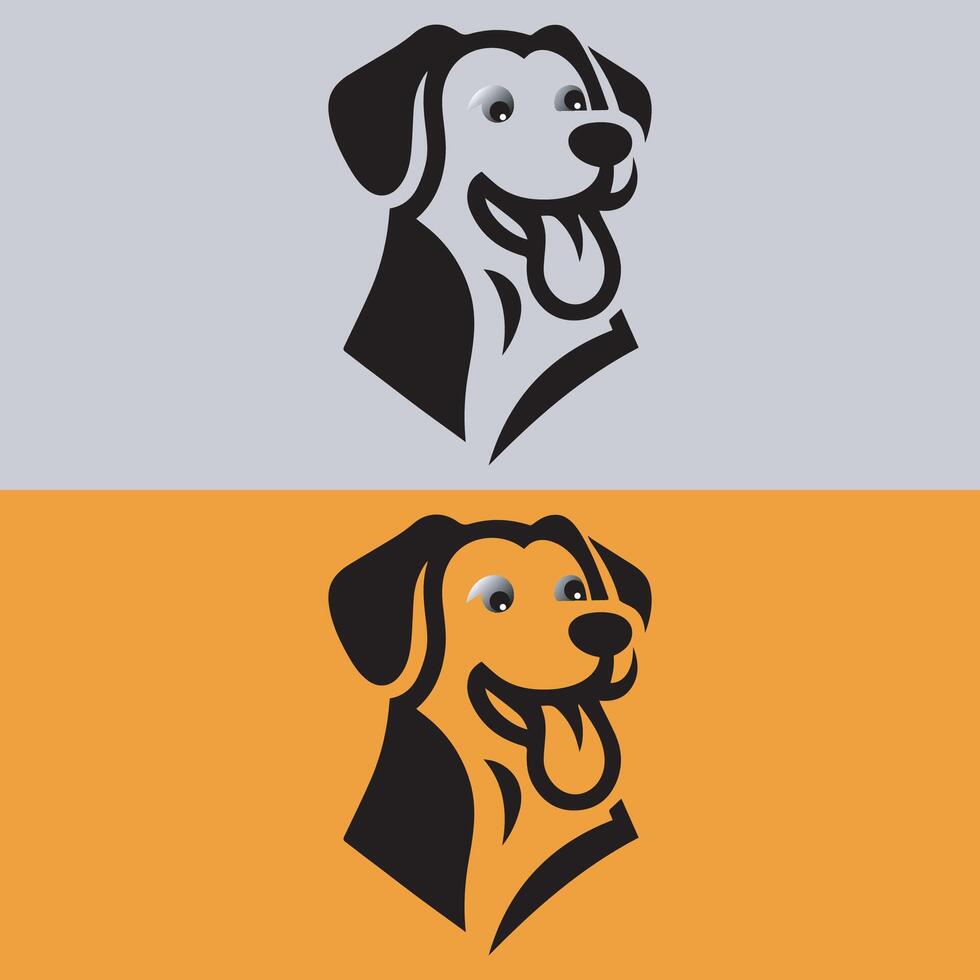 Dog silhouette logo design free download. vector