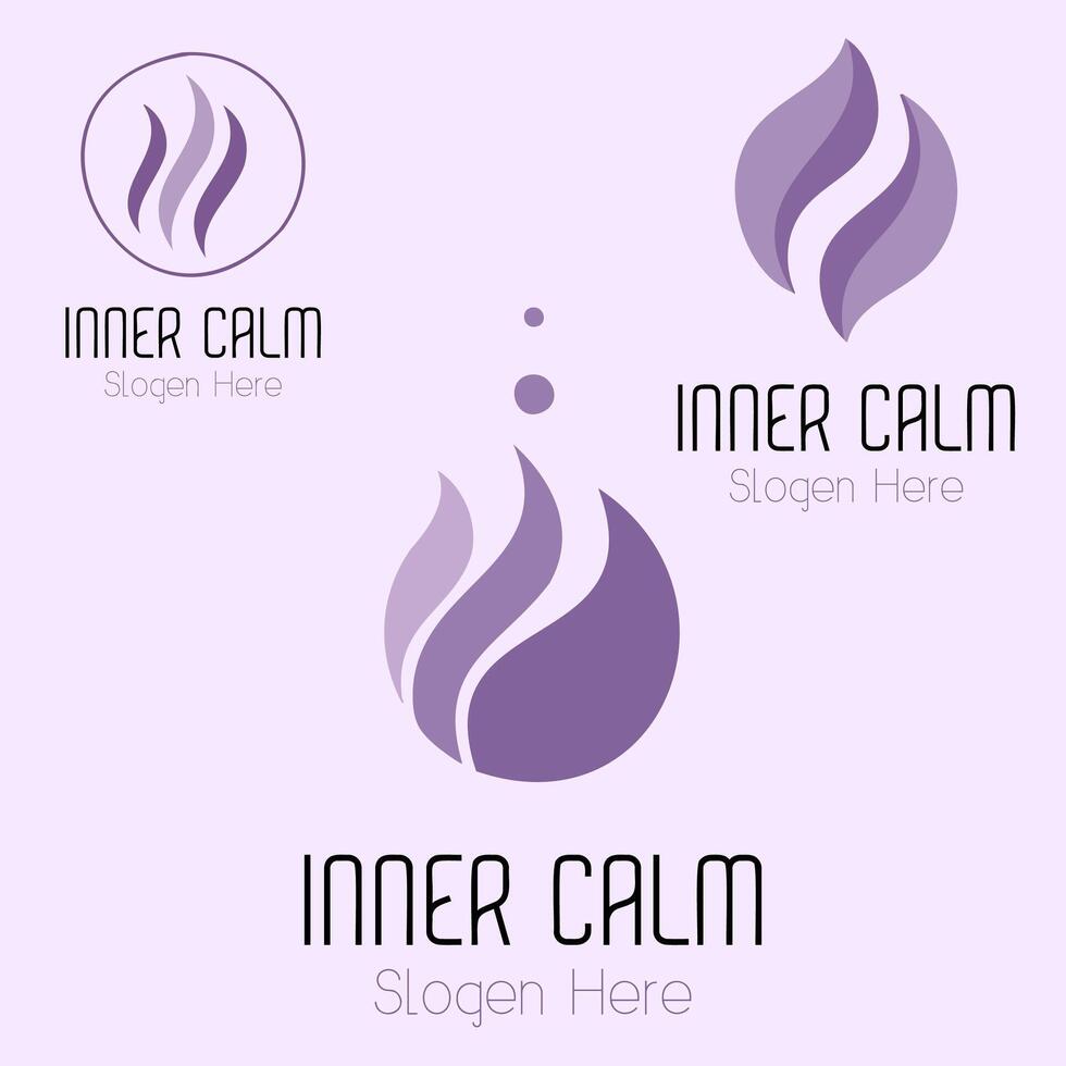 The inner calm logo set vector