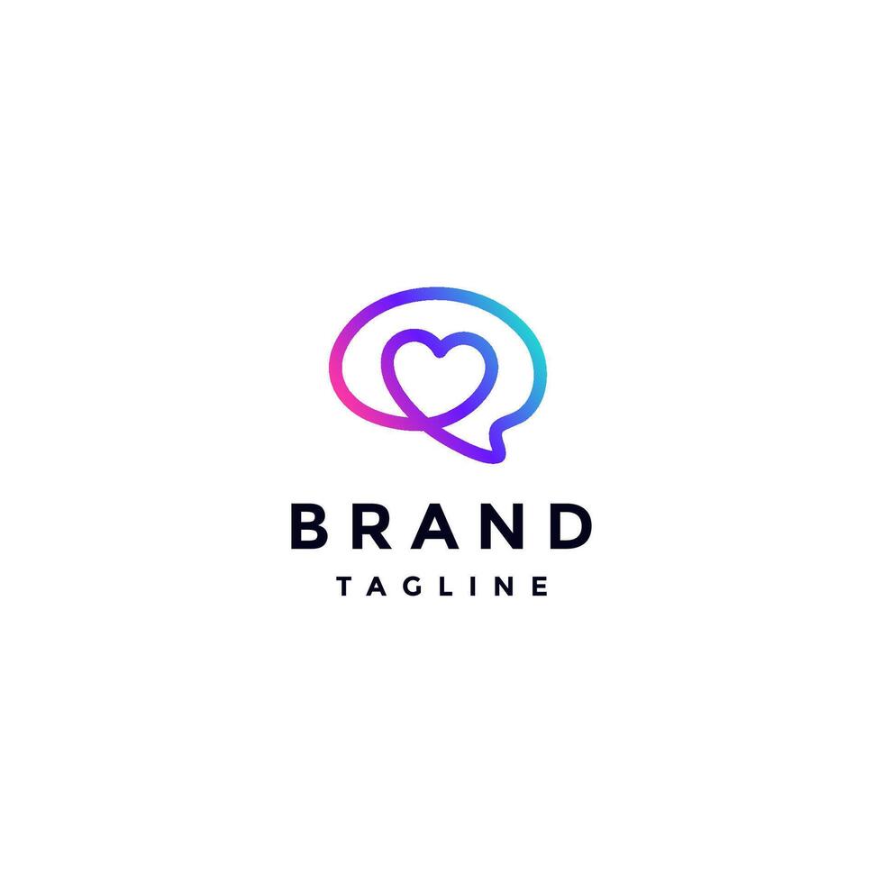 Heart Symbol Inside Brain Icon Logo Design. Brain And Heart Feeling In One Continuous Line Logo Design. vector