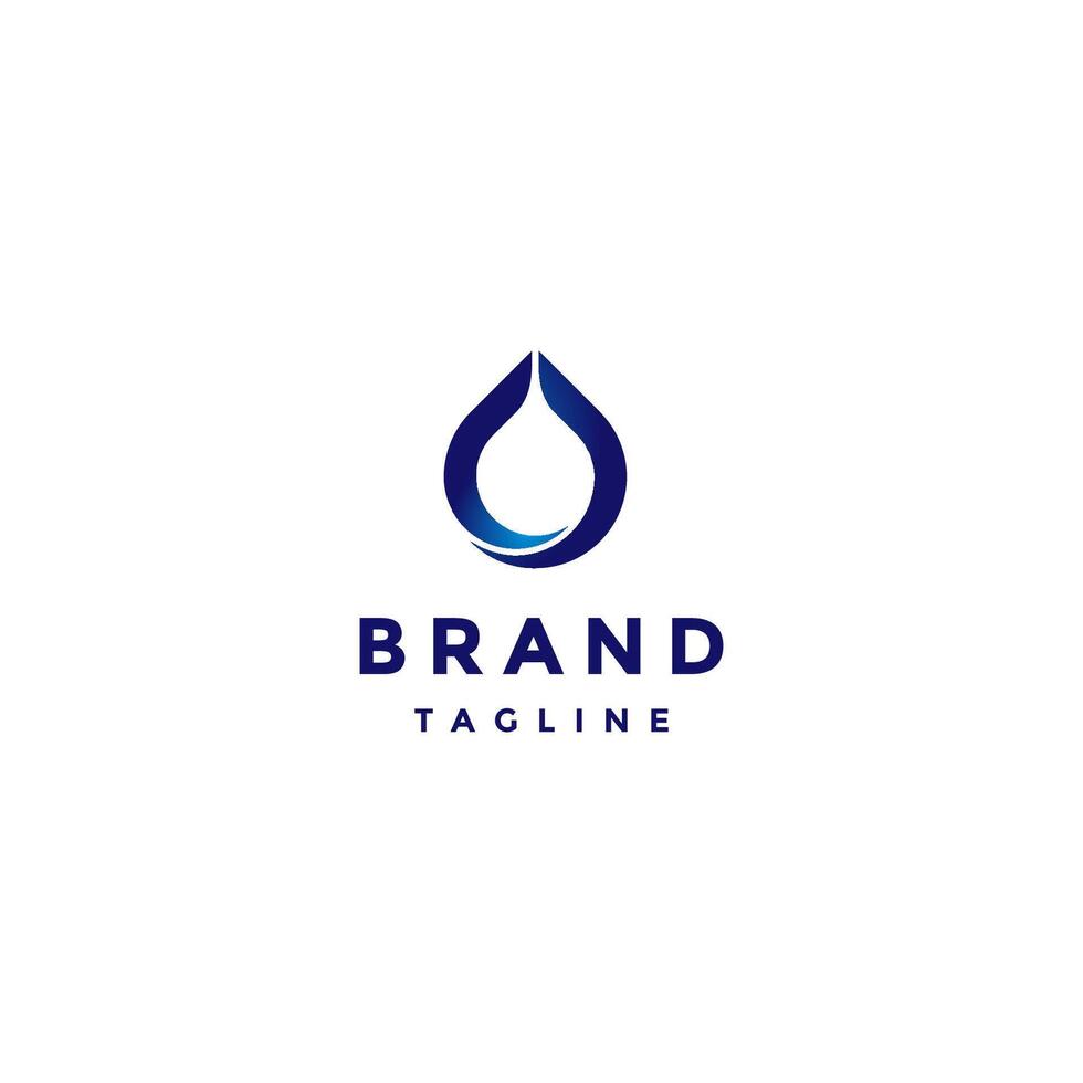 White Water Drops Inside Water Arch Logo Design. Water Drop Symbol Two Curved Lines Logo Design. vector