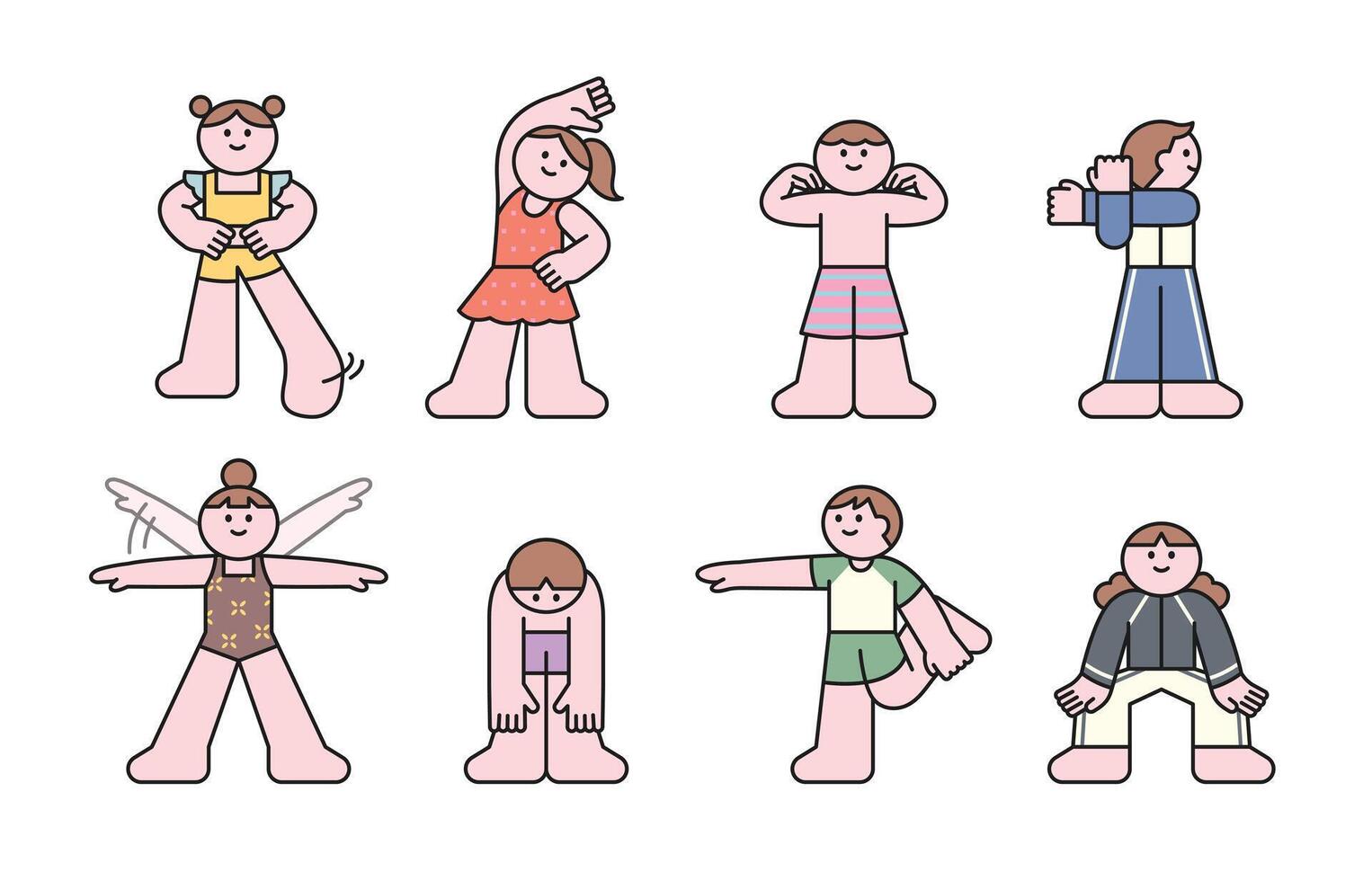 Kids in playful poses illustration vector