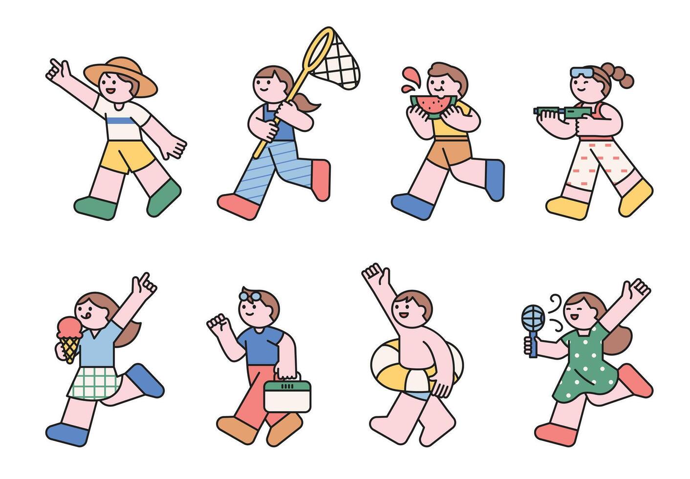 Children enjoying various outdoor activities vector