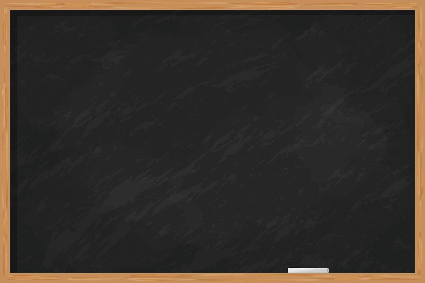Dark School Chalkboard with Wooden Frame and Chalk Illustration. vector