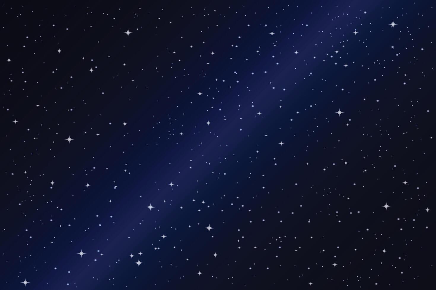 Night Sky with Shining Stars Background Illustration. vector
